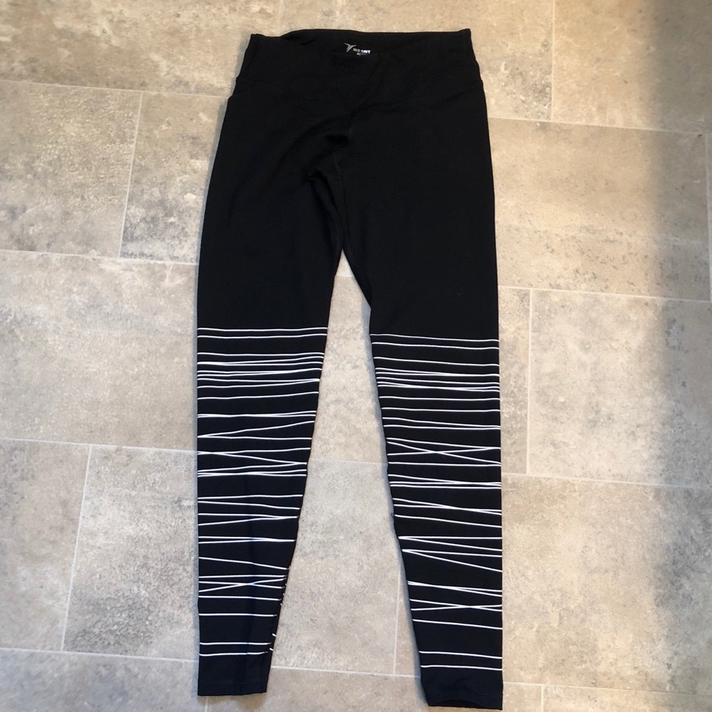 Old Navy Black and white striped workout leggings